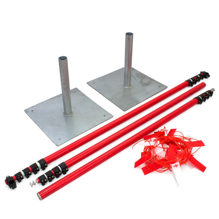 Kit 2 - Sentinel Goalpost Bundle - Steel Bases, Upright Poles, Crossbar & Flagging