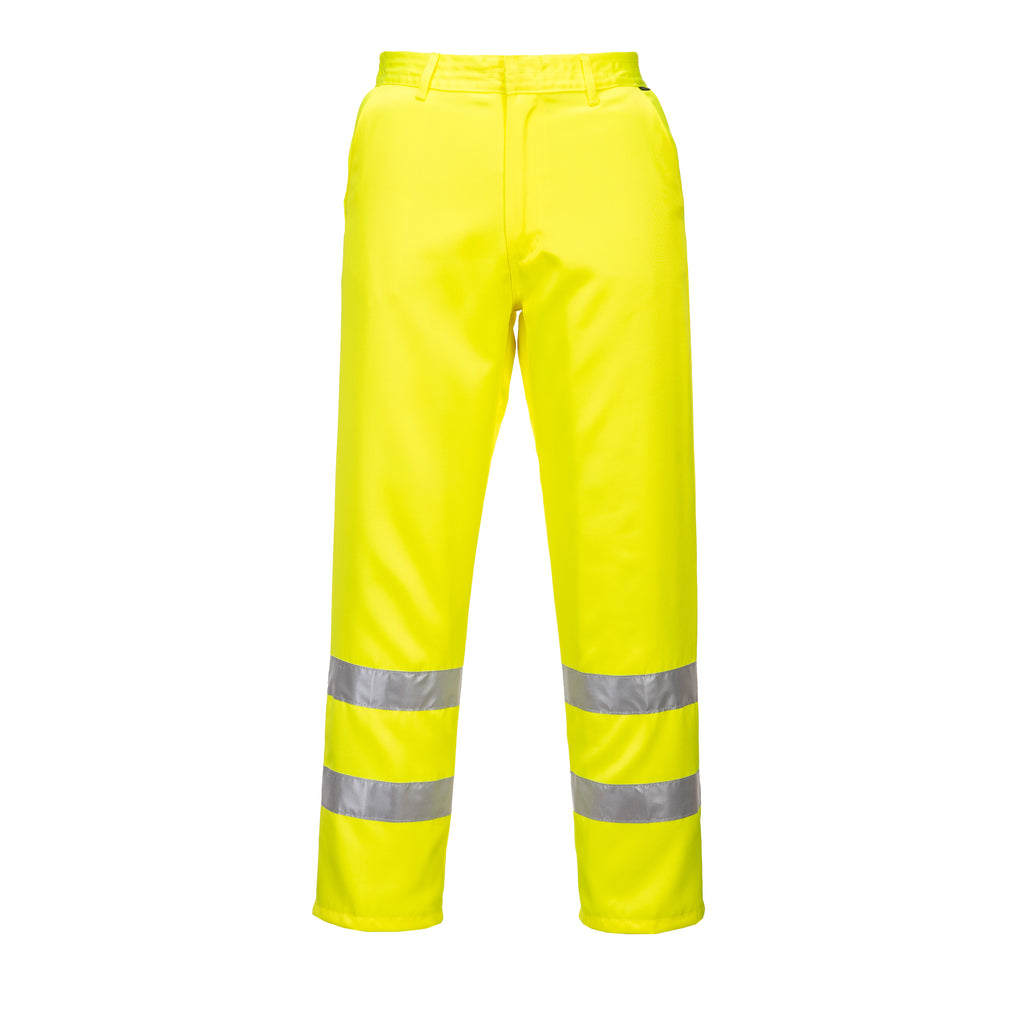 Portwest E041 Yellow Hi-Vis Polycotton Pants