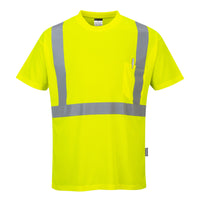 Portwest S190 Yellow Hi-Vis Pocket T-Shirt S/S