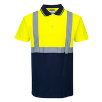 Portwest S479 Yellow/Navy Blue Hi-Vis Contrast Polo Shirt S/S