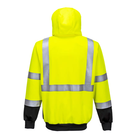 Portwest UB315 Yellow/Black Hi-Vis Contrast Zipped Hoodie