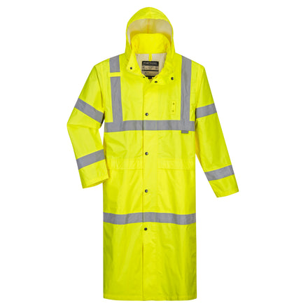Portwest UH445 Yellow Hi-Vis Rain Coat 48"