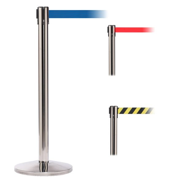 QueuePro 200 11' or 13' x 2" Belt Barrier System - Powder Coated Orange Post