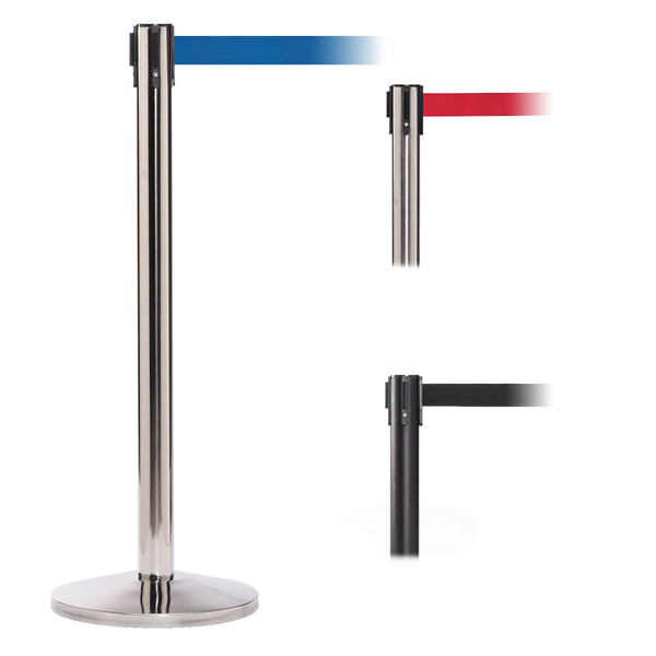 QueuePro 250 11' or 13' x 2" Belt Barrier System - Powder Coated Orange Post