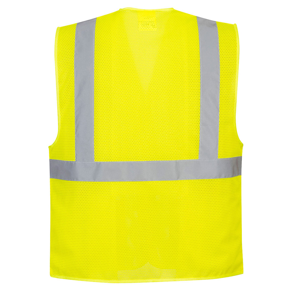 Hi-Vis Two Band & Brace Velcro Fasten All Mesh Vest with 2 pockets