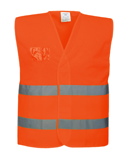 Hi-Vis Two Band & Brace Velcro Fasten Mesh Vest
