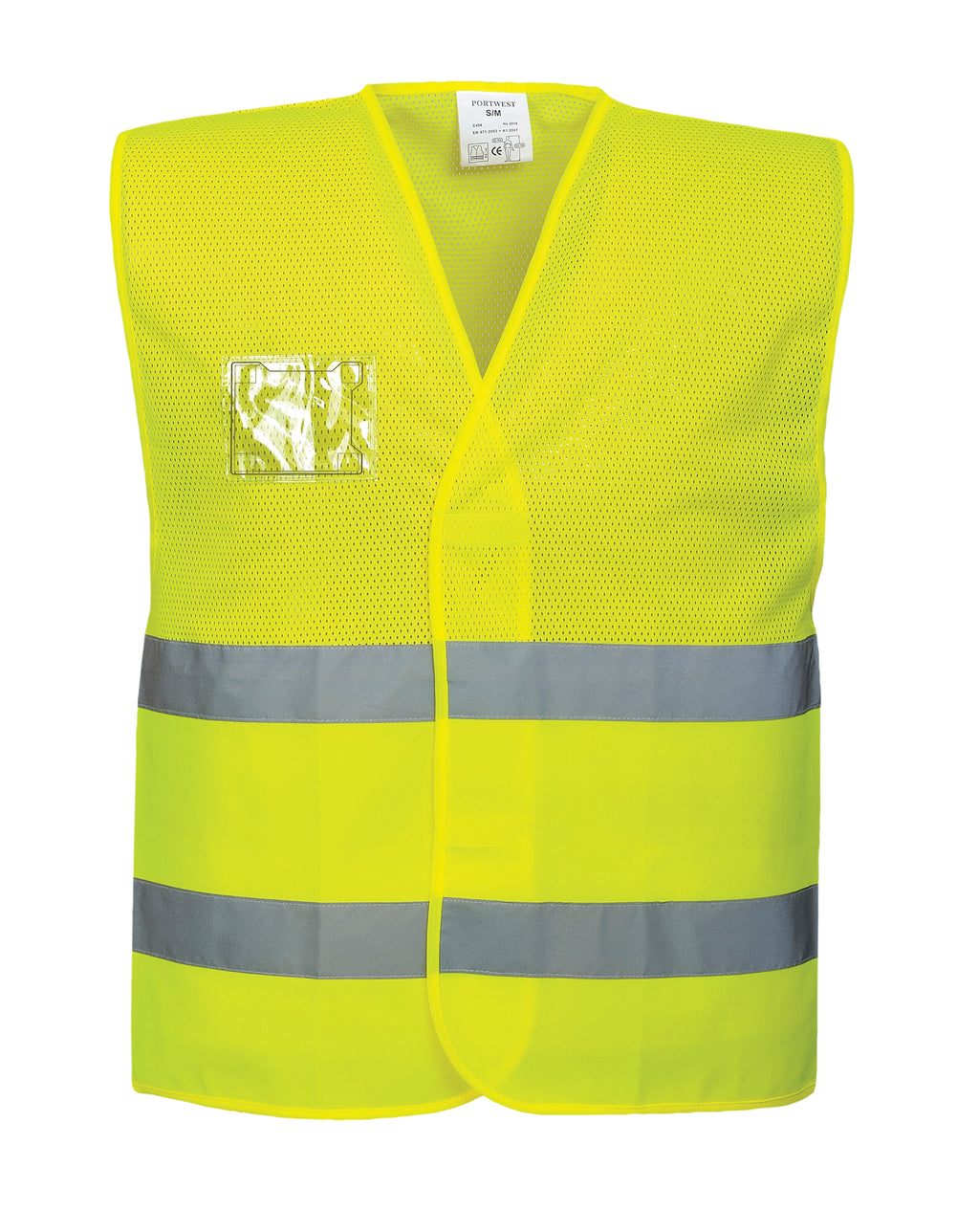 Hi-Vis Two Band & Brace Velcro Fasten Mesh Vest