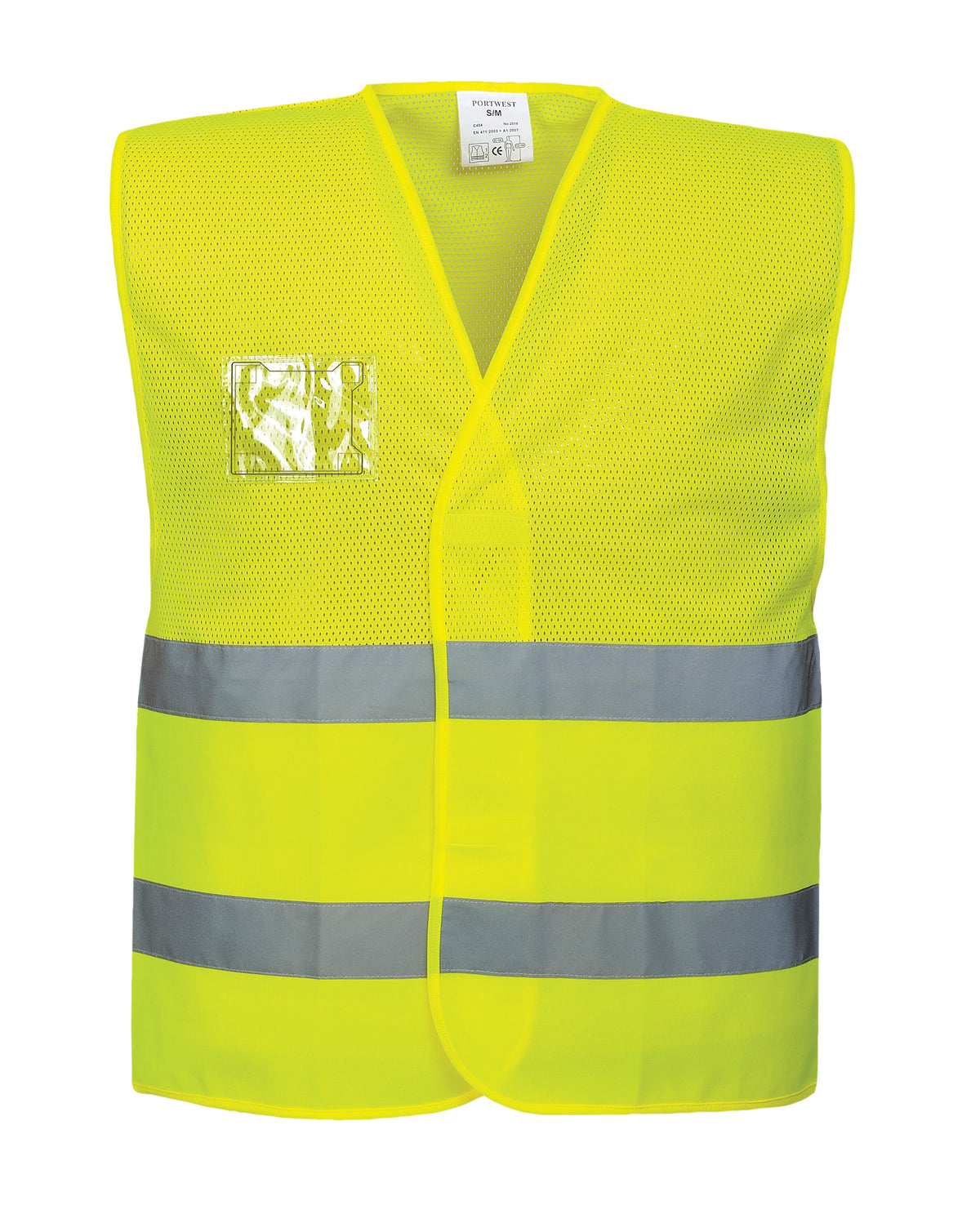 Hi-Vis Two Band & Brace Velcro Fasten Mesh Vest