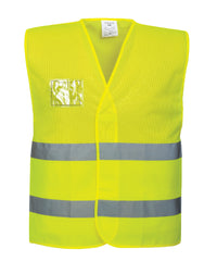 Hi-Vis Two Band & Brace Velcro Fasten Mesh Vest