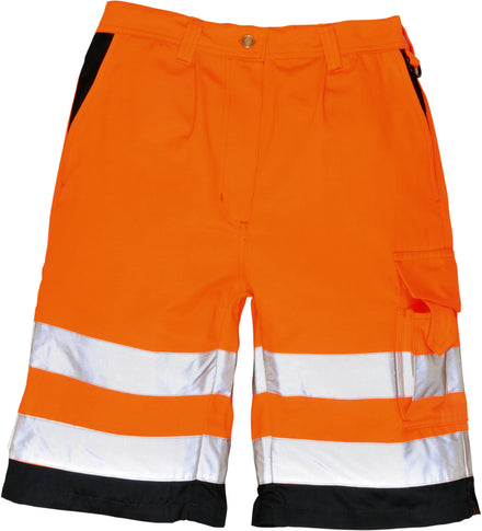 Hi-Viz Polycotton Work Shorts With Reflective Banding & Contrast