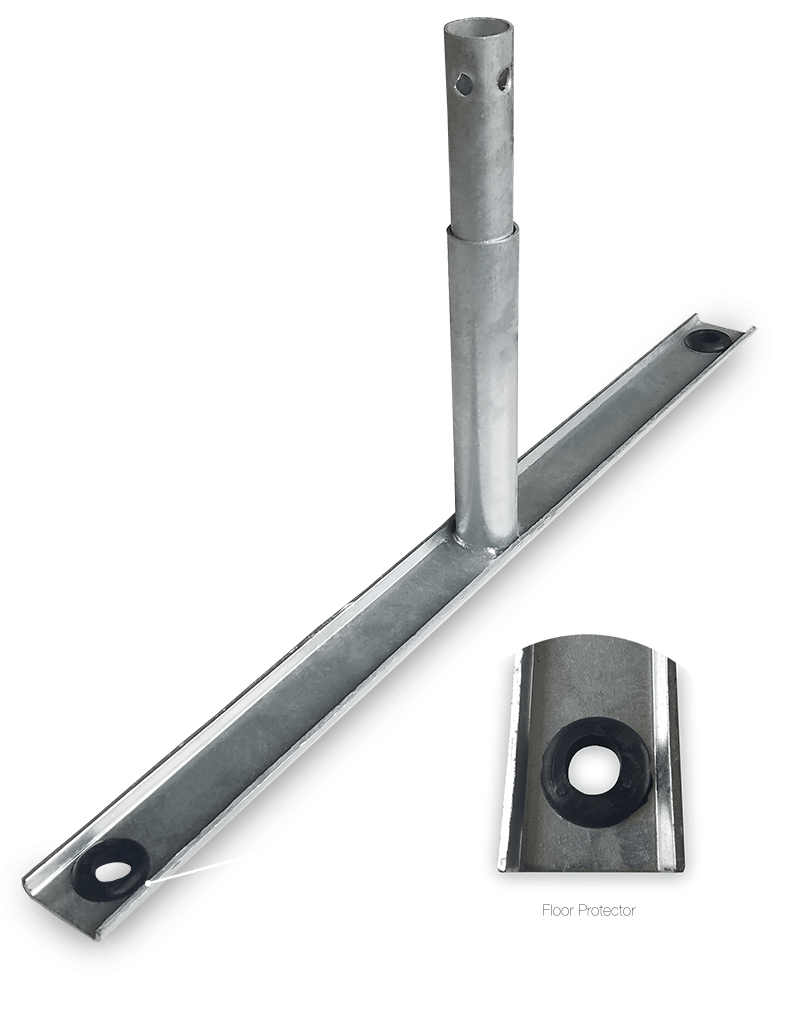 Flat Barricade Foot - Galvanized Metal