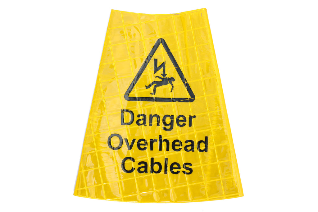 Danger Overhead Cables' Traffic Cone Sleeve