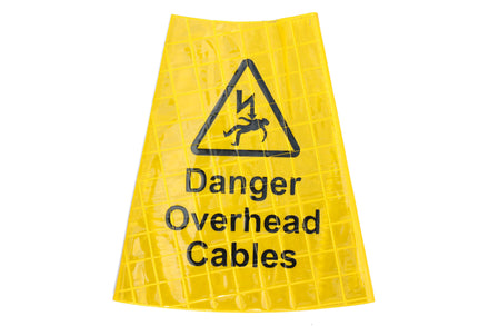 Danger Overhead Cables' Traffic Cone Sleeve