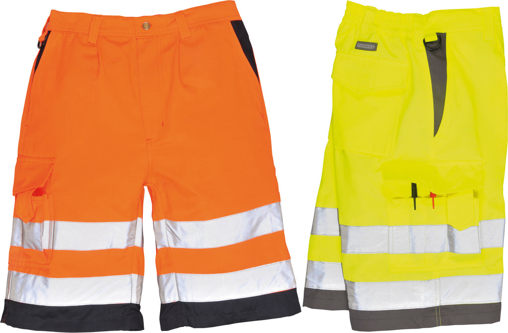 Hi-Viz Polycotton Work Shorts With Reflective Banding & Contrast