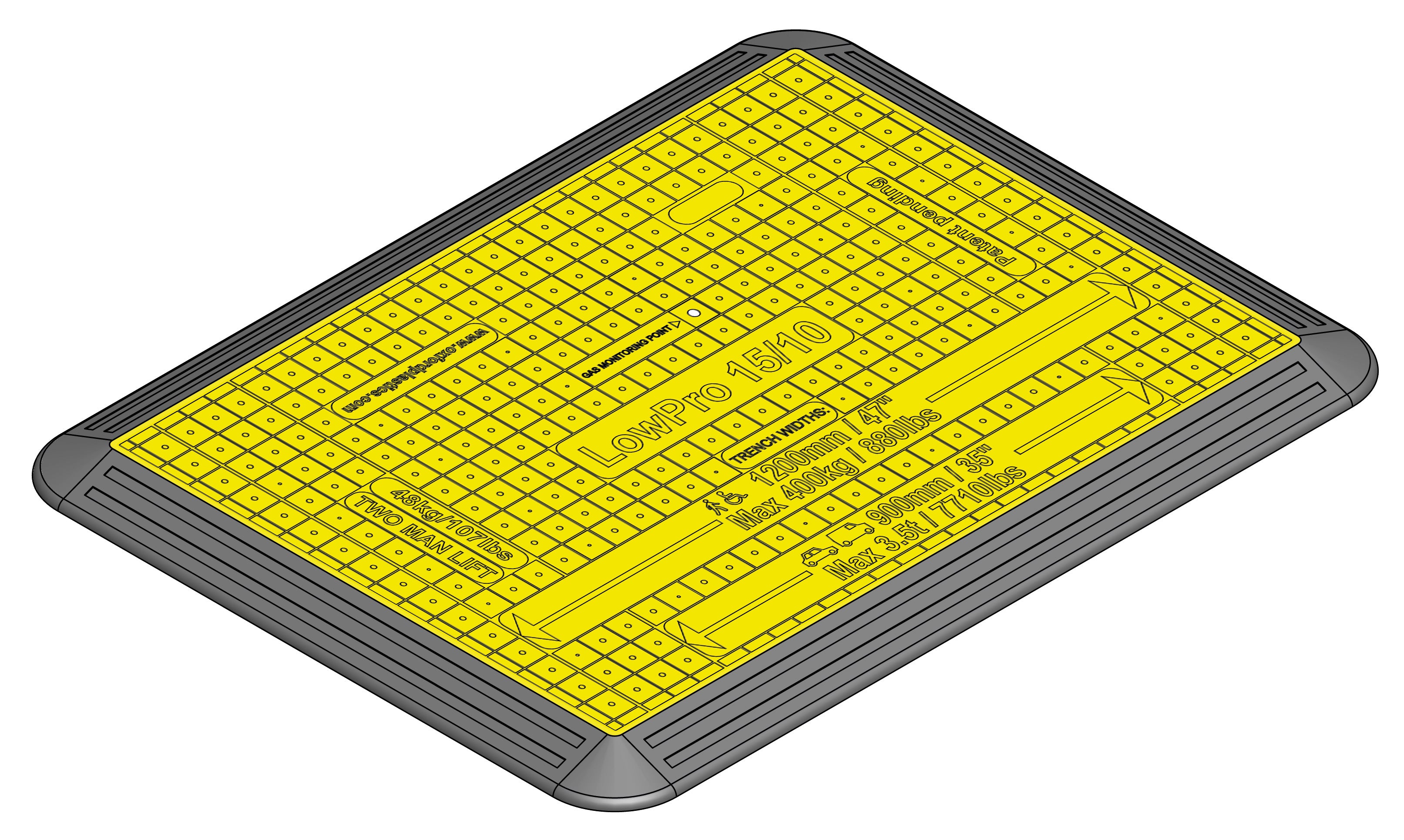 Pedestrian Sidewalk Road Plate - Hole Cover LowPro - Low Profile