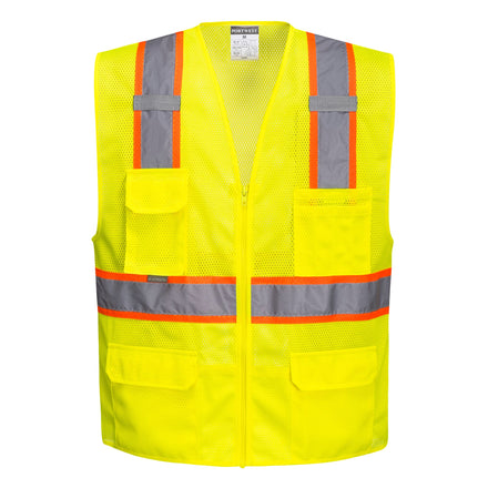 Portwest US374 - Orange or Yellow Orlando Hi-Vis Mesh Executive Vest