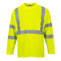 Portwest S191 Yellow Hi-Vis Pocket T-Shirt L/S