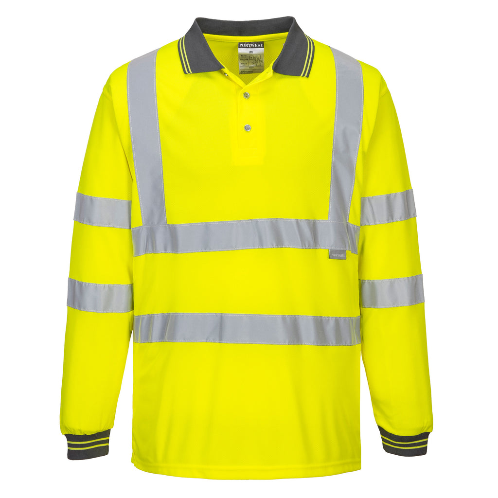 Portwest S277 Yellow Hi-Vis Polo Shirt L/S