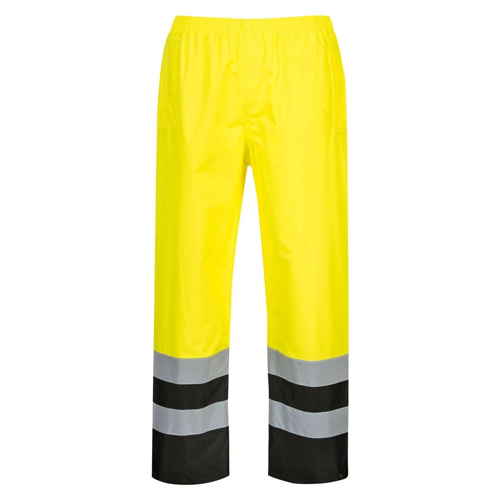 Portwest S486 Yellow/Black Hi-Vis Contrast Rain Pants