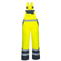 Portwest S489 Yellow Hi-Vis Contrast Winter Bib Overall