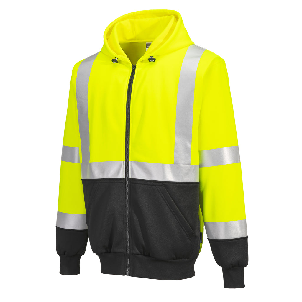 Portwest UB315 Yellow/Black Hi-Vis Contrast Zipped Hoodie