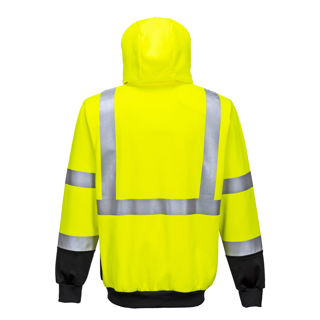 Portwest UB315 Yellow/Black Hi-Vis Contrast Zipped Hoodie