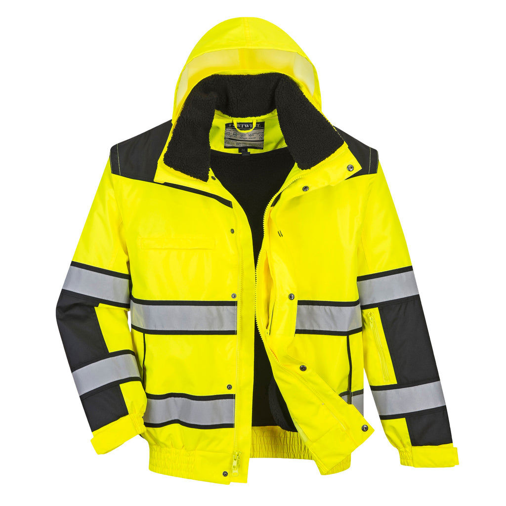 Portwest UC466 Hi-Vis 3-in-1 Contrast Winter Bomber Jacket