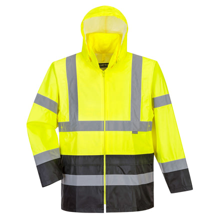 Portwest UH443 Yellow/Black Hi-Vis Contrast Rain Traffic Jacket