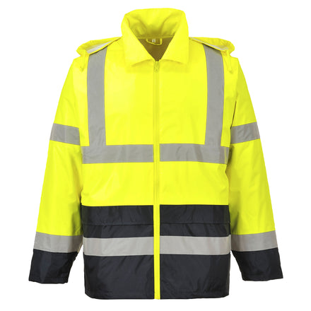 Portwest UH443 Yellow/Black Hi-Vis Contrast Rain Traffic Jacket