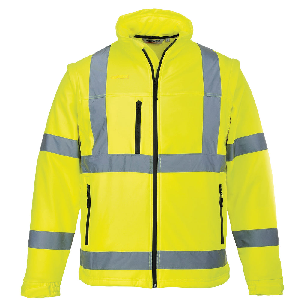 Portwest US428 Yellow Hi-Vis 2-in-1 Softshell Jacket (3L)