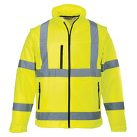 Portwest US428 Yellow Hi-Vis 2-in-1 Softshell Jacket (3L)