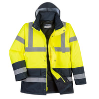 Portwest US466 Yellow/Navy Blue Hi-Vis Contrast Winter Traffic Jacket