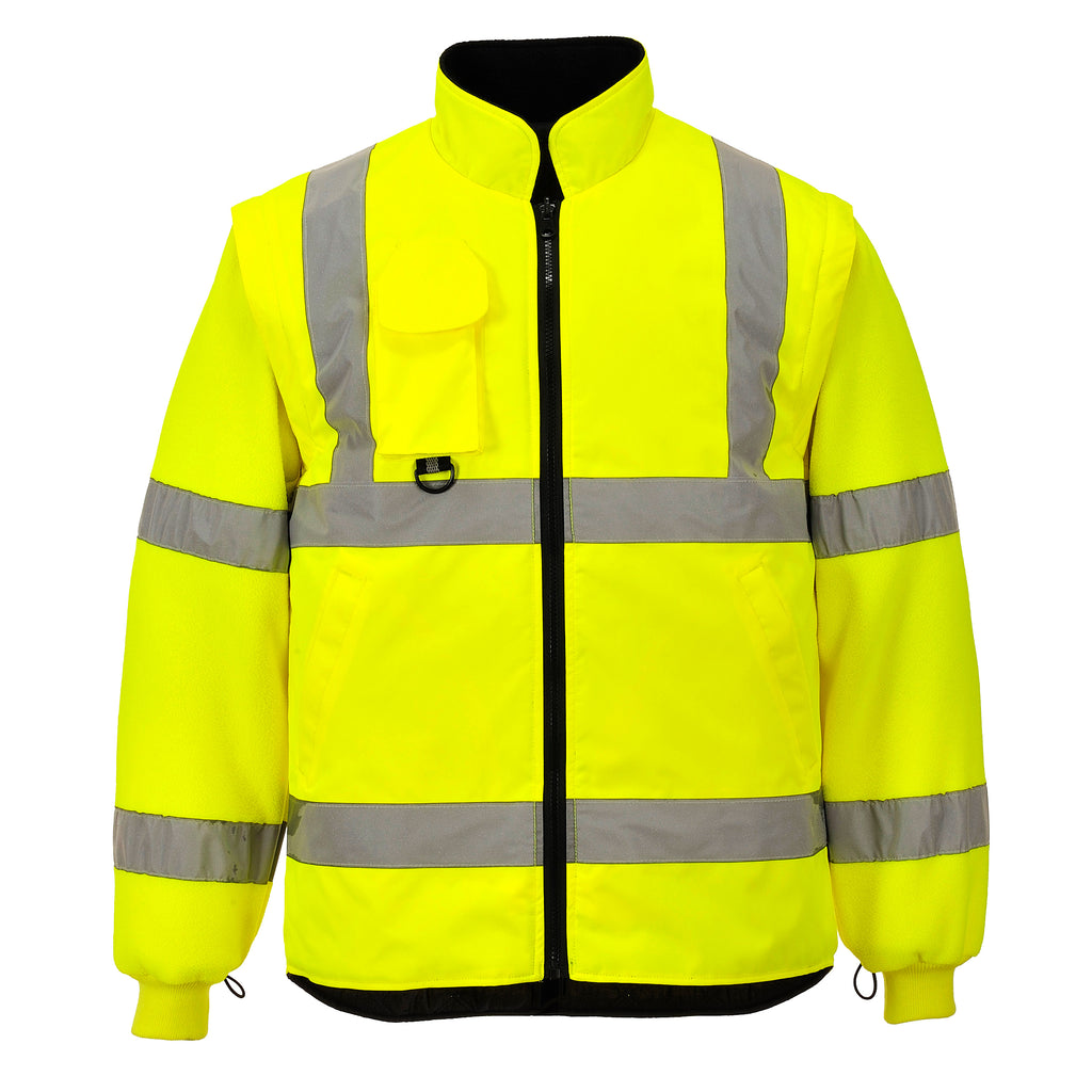 Portwest US427 Yellow Hi-Vis Breathable 7-in-1 Traffic Jacket