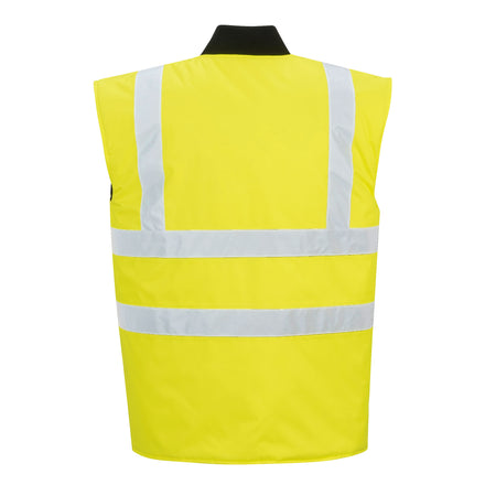 Portwest US469 Yellow Hi-Vis Reversible Bodywarmer Vest