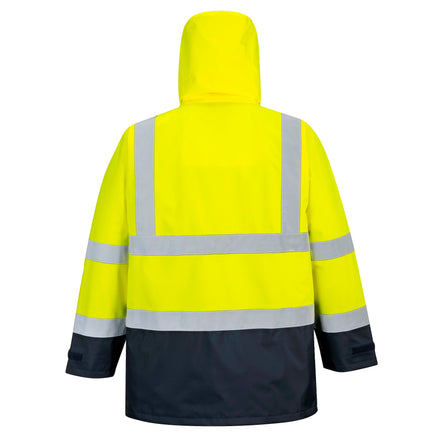 Portwest US768 Yellow/Navy Blue Hi-Vis 5-in-1 Contrast Executive Jacket