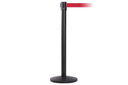 QueueMaster 550 11' or 13' x 2" Belt Barrier System - Black Post