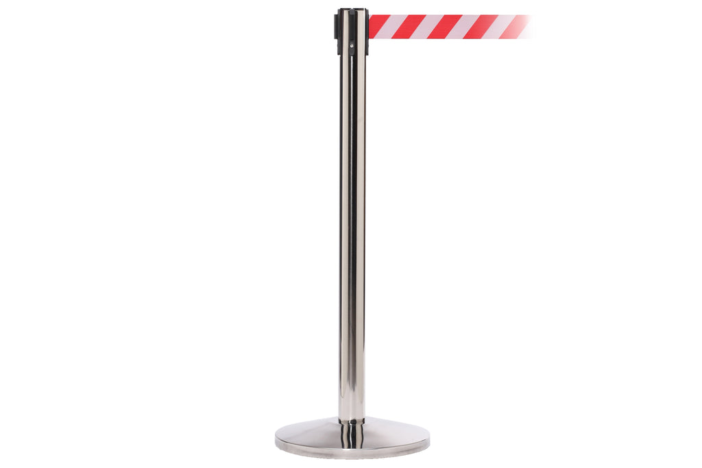 QueueMaster 550 11' or 13' x 2" Belt Barrier System - Black Post