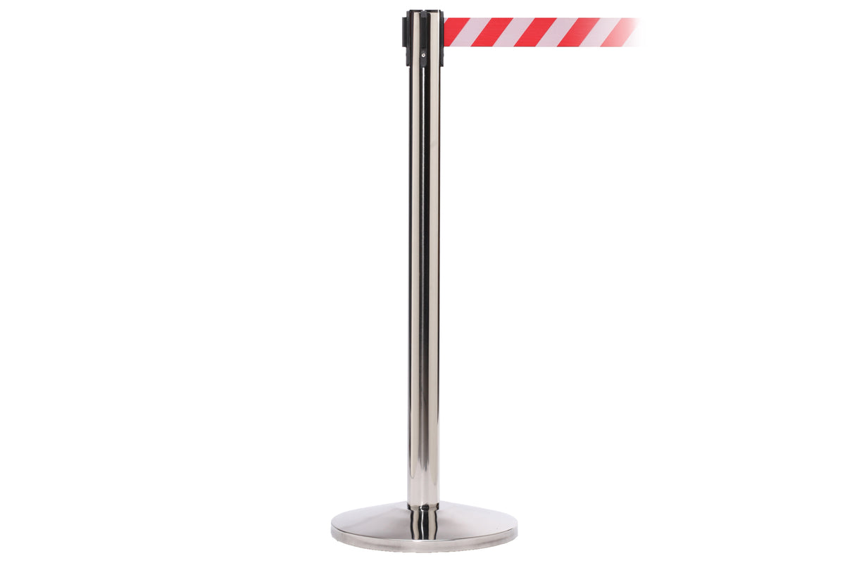 QueueMaster 550 11' or 13' x 2" Belt Barrier System - Black Post
