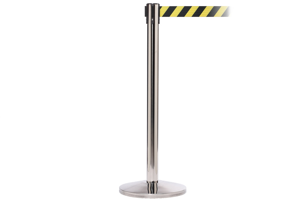 QueueMaster 550 11' or 13' x 2" Belt Barrier System - Black Post