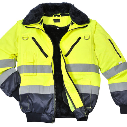 Pilot Jacket High Visibility with Contrast 3 in 1 Durable ANSI Class 3