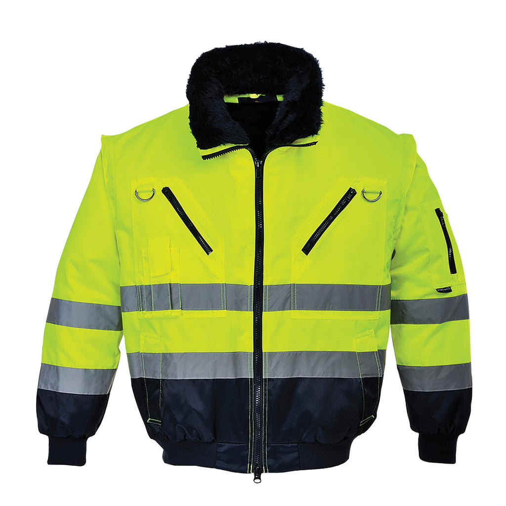 Pilot Jacket High Visibility with Contrast 3 in 1 Durable ANSI Class 3
