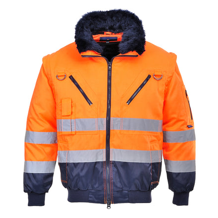 Pilot Jacket High Visibility with Contrast 3 in 1 Durable ANSI Class 3