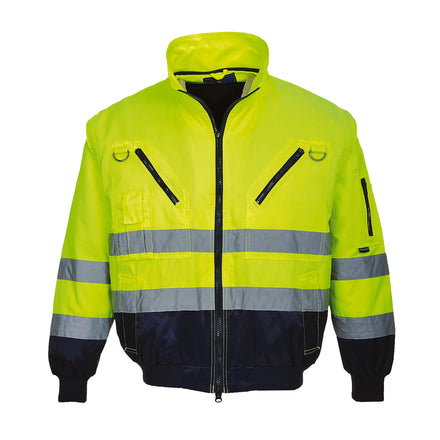 Pilot Jacket High Visibility with Contrast 3 in 1 Durable ANSI Class 3