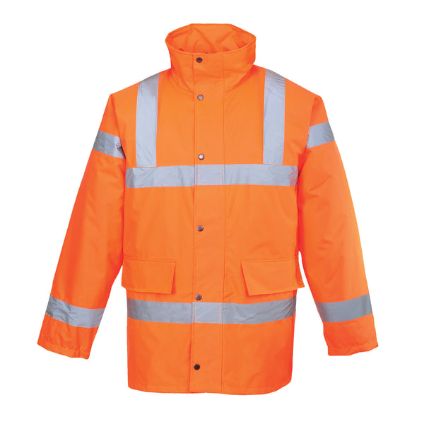 Padded Quilt Lined Orange Traffic Jacket High Visibility Class 3