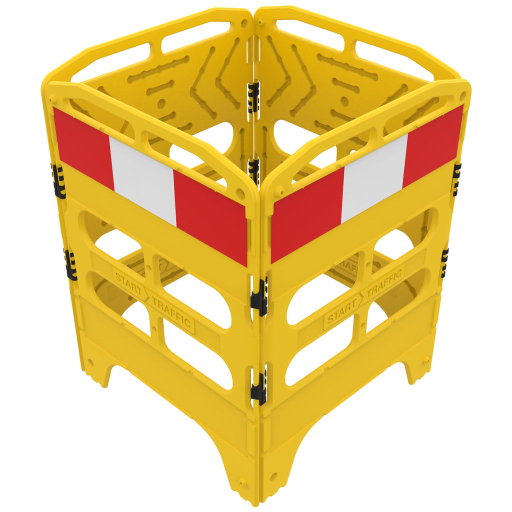 Manhole Guard - Heavy Duty Folding 4 Gate Barricade Rail System
