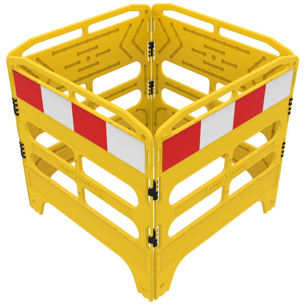 Manhole Guard - Heavy Duty Folding 4 Gate Barricade Rail System