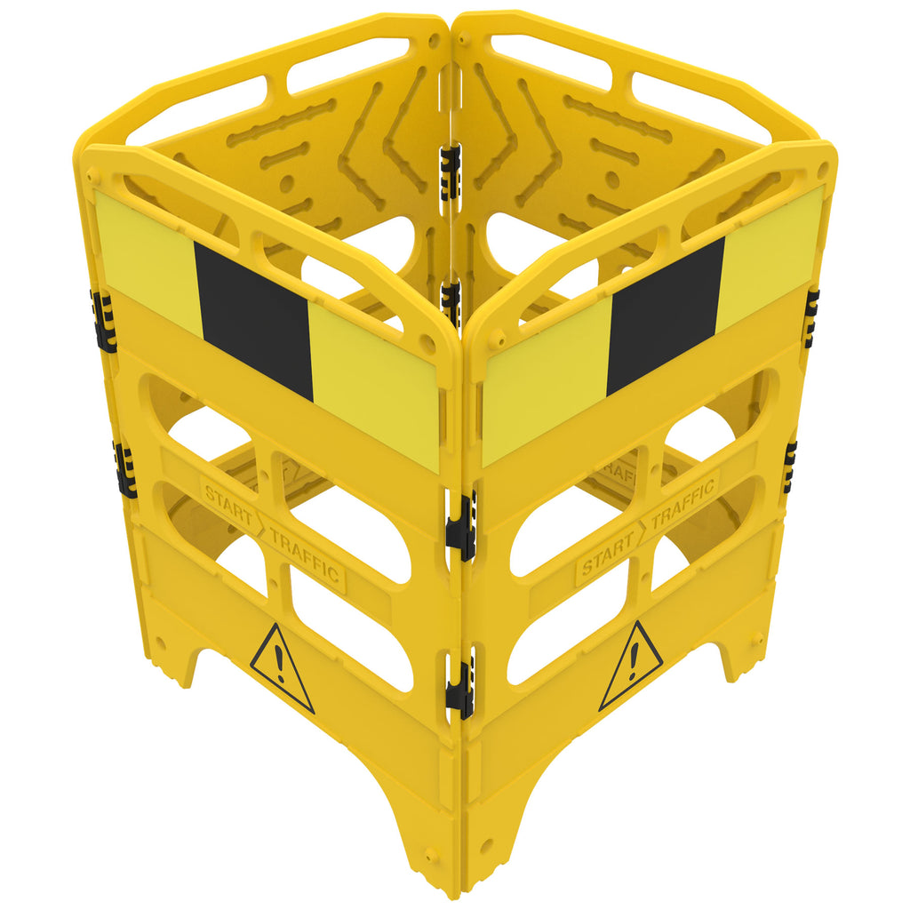 Manhole Guard - Heavy Duty Folding 4 Gate Barricade Rail System