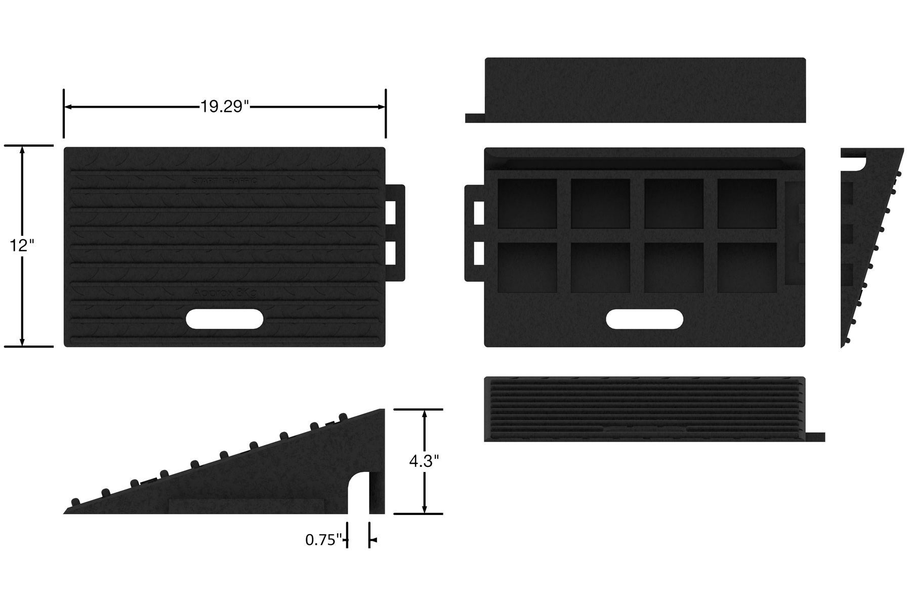 Size : 100174CM Hotel Parking Lot Safety Ramps Outdoor Can Be Fixed Kerb Ramps Durable Loading Ramps Kerb Ramps 11 way bike CSQ-Ramps School Entrance Vehicle Ramps 