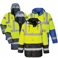 Padded Quilt Lined Contrast Traffic Jacket High Visibility Class 3