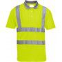 Hi-Viz Work Polo Shirt, Yellow With Silver Banding 